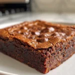 Close-up Shot of a Slice of Fudgy Pumpkin Brownie