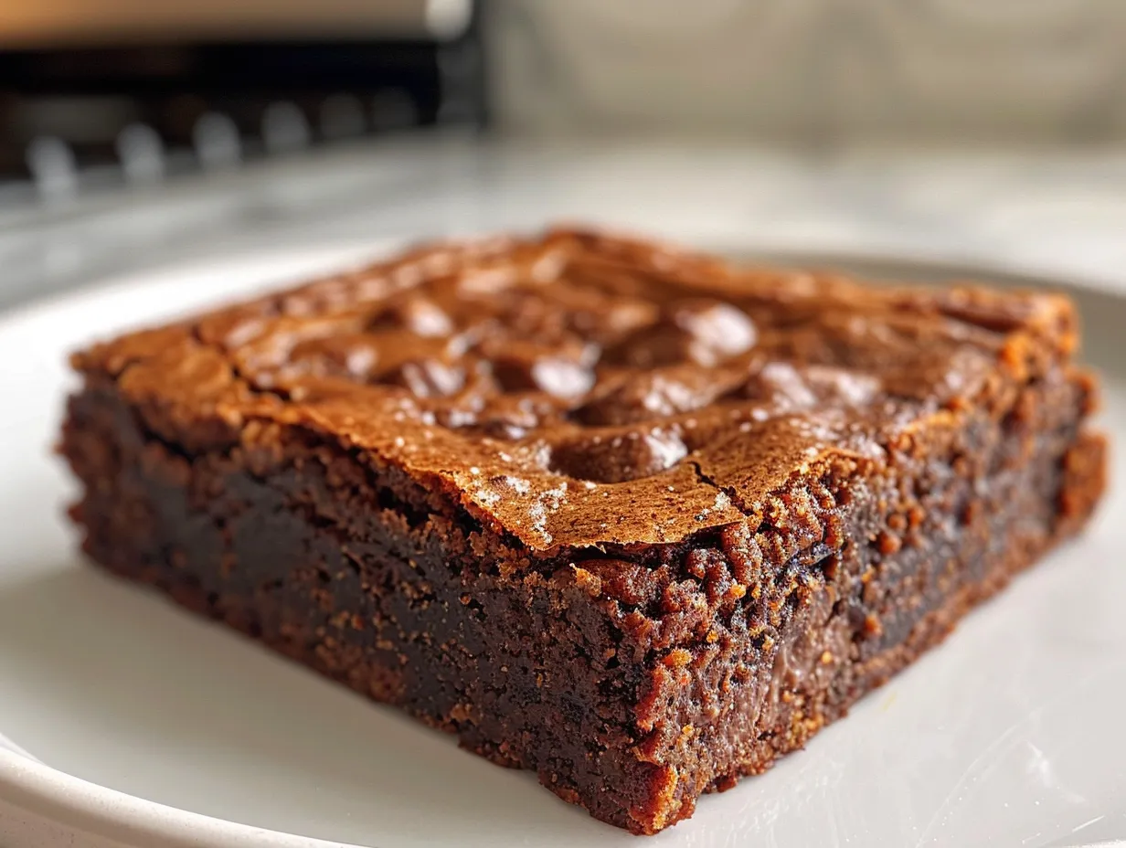 Close-up Shot of a Slice of Fudgy Pumpkin Brownie