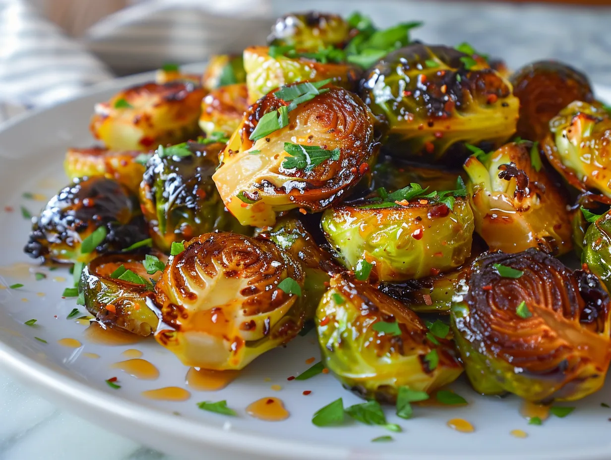Delicious Honey Sriracha Brussels Sprouts