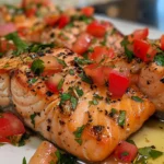 Freshly Prepared Mediterranean Salmon Dish