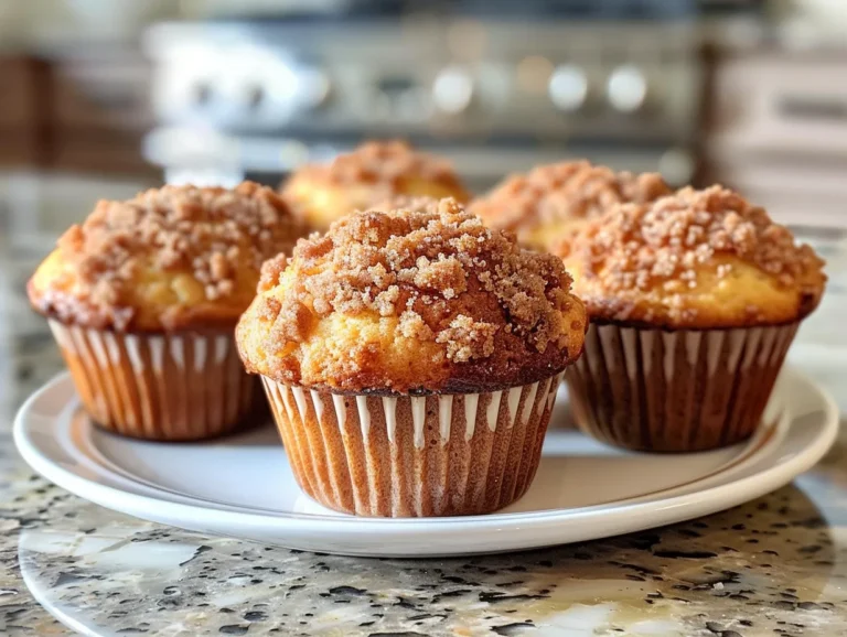 Golden Coffee Cake Muffins Fresh Out of the Oven