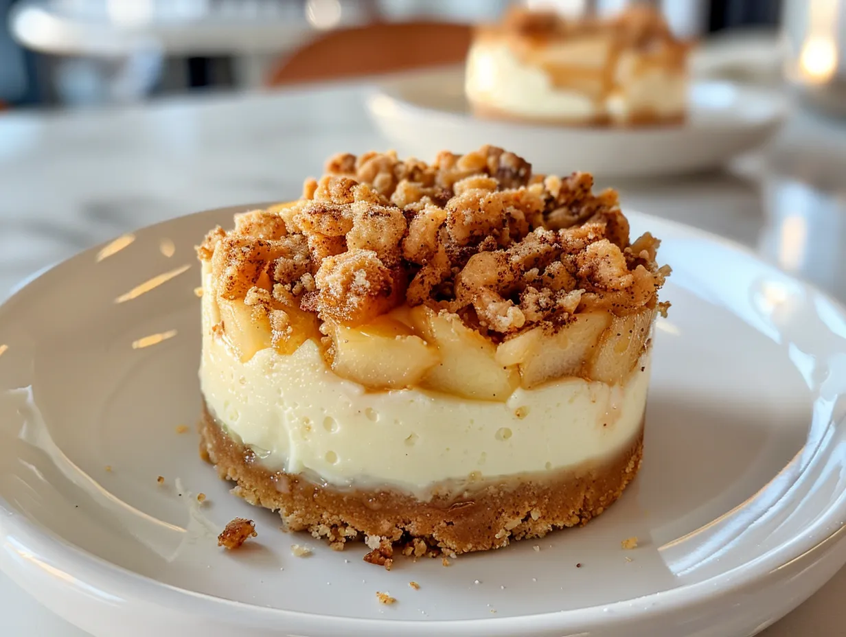 Homemade Apple Crisp Mini Cheesecakes