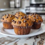 Homemade Pumpkin Muffins with Chocolate Chips
