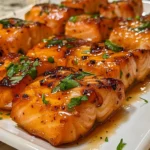 Honey Garlic Salmon Bites Appetizer