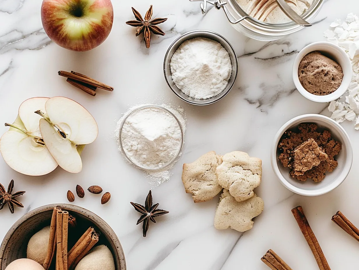 Ingredients for Apple Cider Gingersnap Cookies
