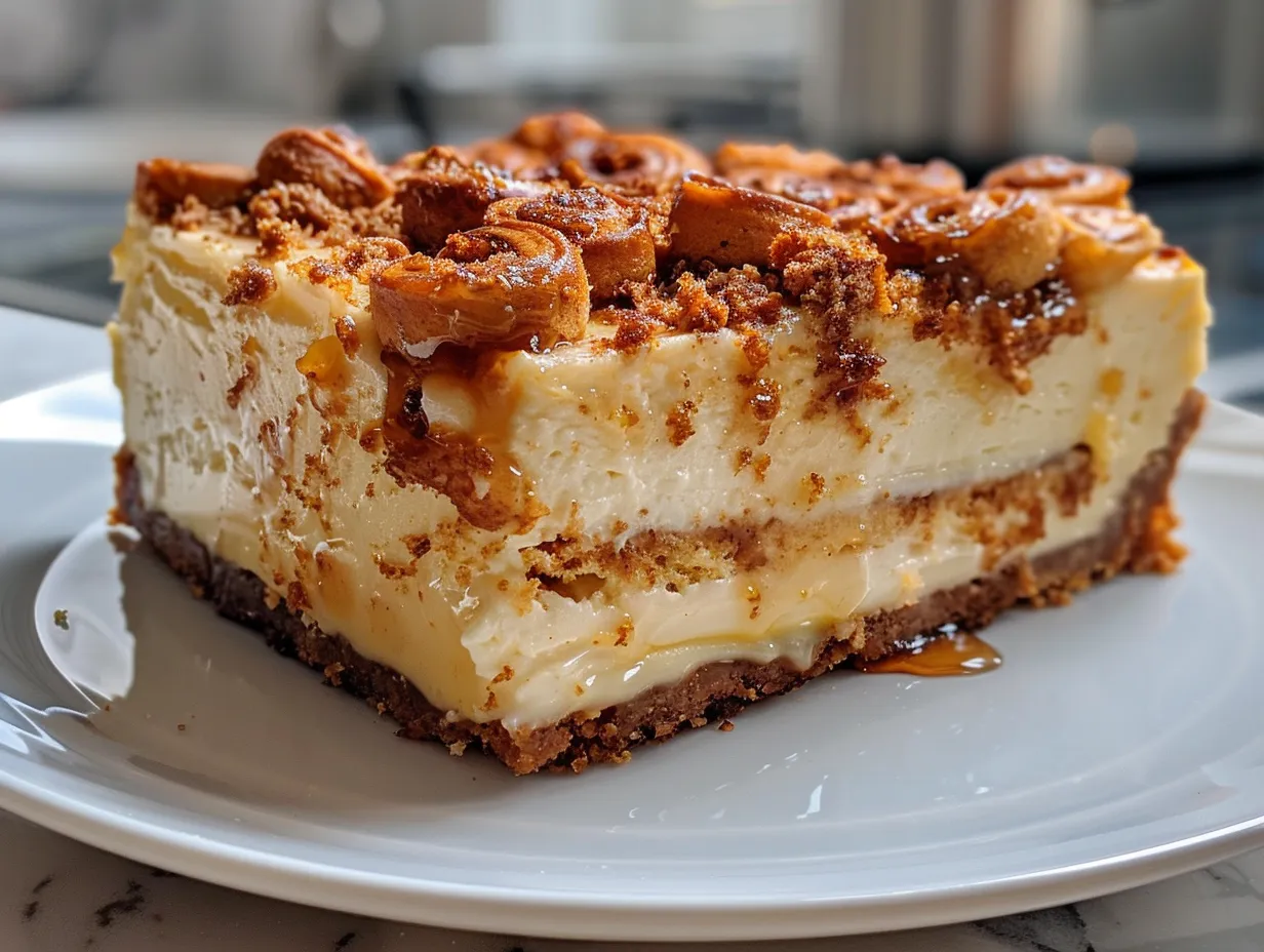 mouthwatering cinnamon roll honeybun cheesecake