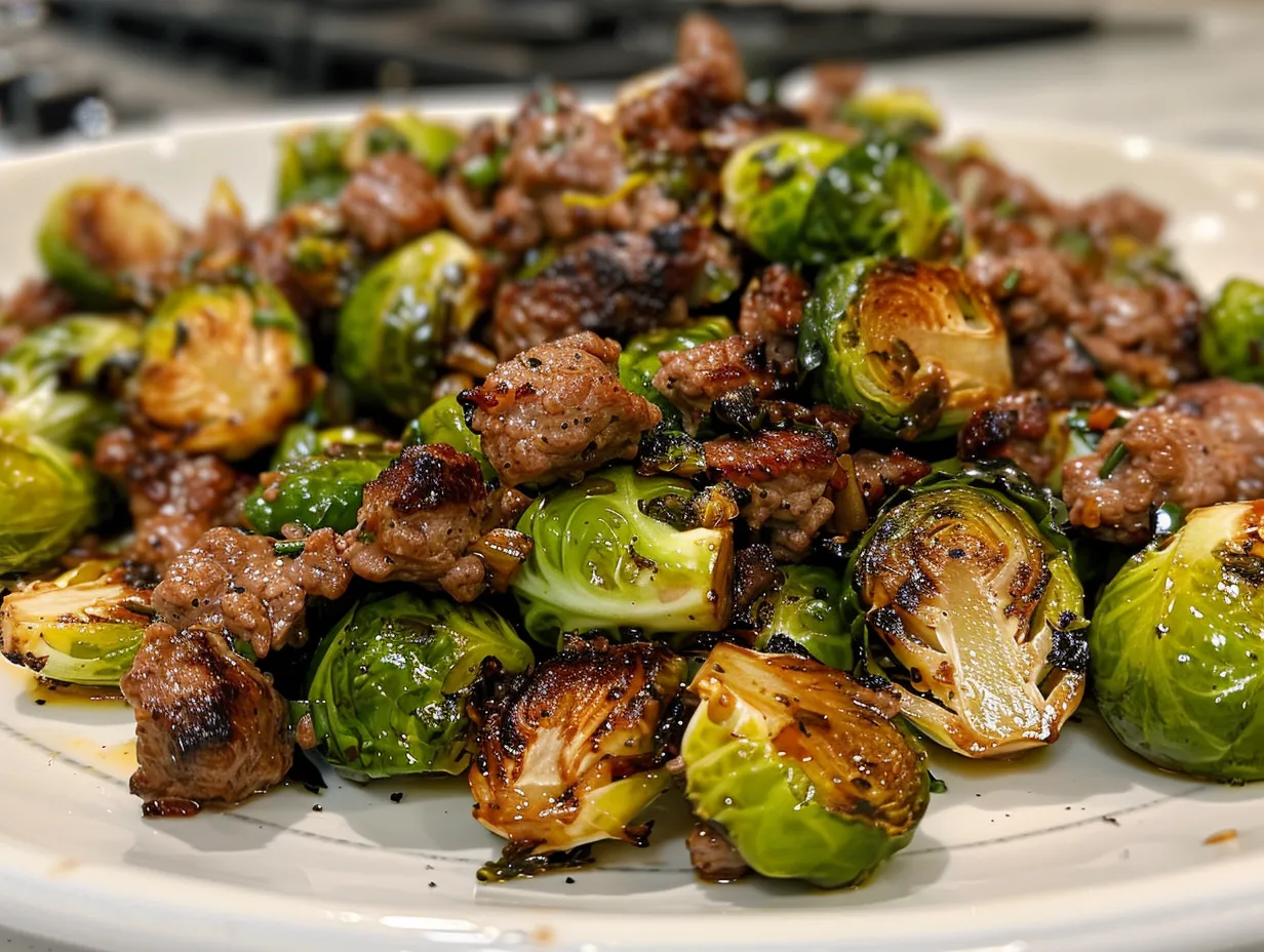 Mouthwatering Ground Beef Brussels Sprouts Stir Fry