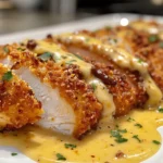 Mouthwatering Pretzel Crusted Chicken with Cheddar-Mustard Sauce