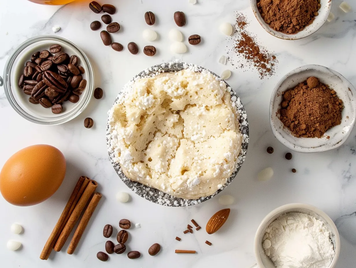 Raw ingredients for coffee cake muffins
