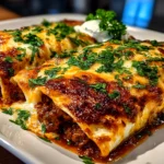 Amateur kitchen, taken with iPhone 14. Close-up slight angle of freshly prepared Ground Beef Enchiladas on a white plate. Mouthwatering --ar 4:3 --style raw --s 240