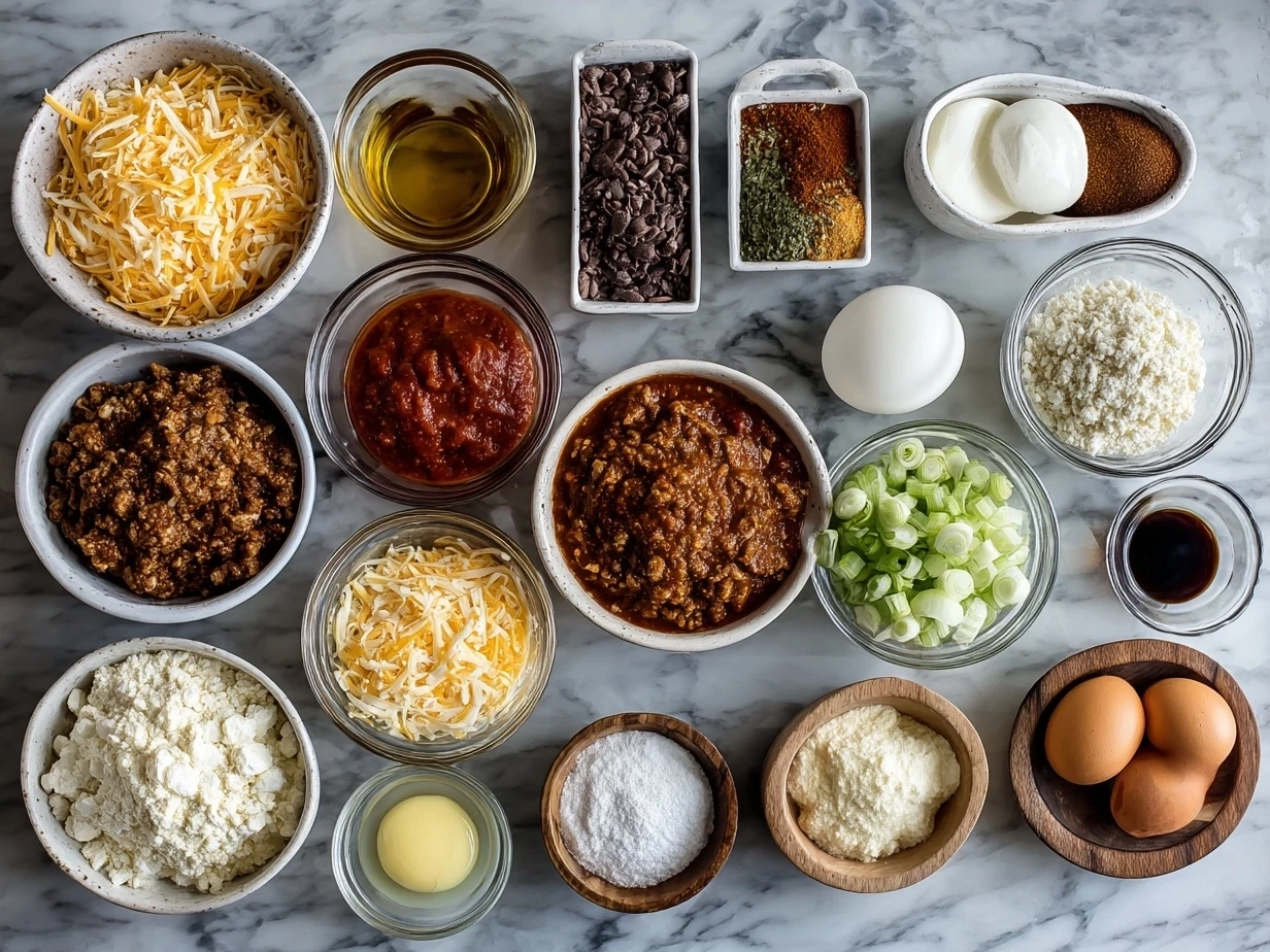 Ingredients for Crockpot Chicken Enchilada Casserole