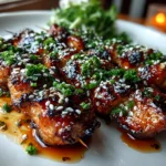 Freshly prepared Japanese Yakitori Grilled Chicken skewers