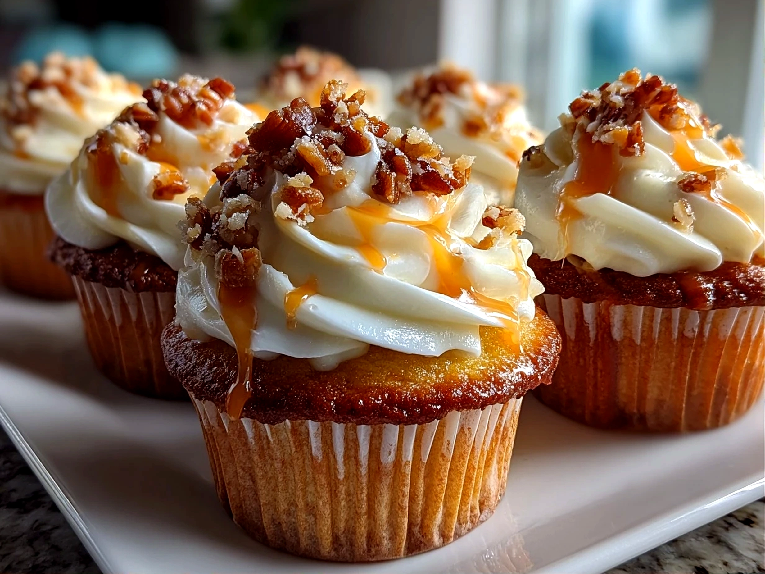 Freshly prepared Toffee Crunch Cupcakes