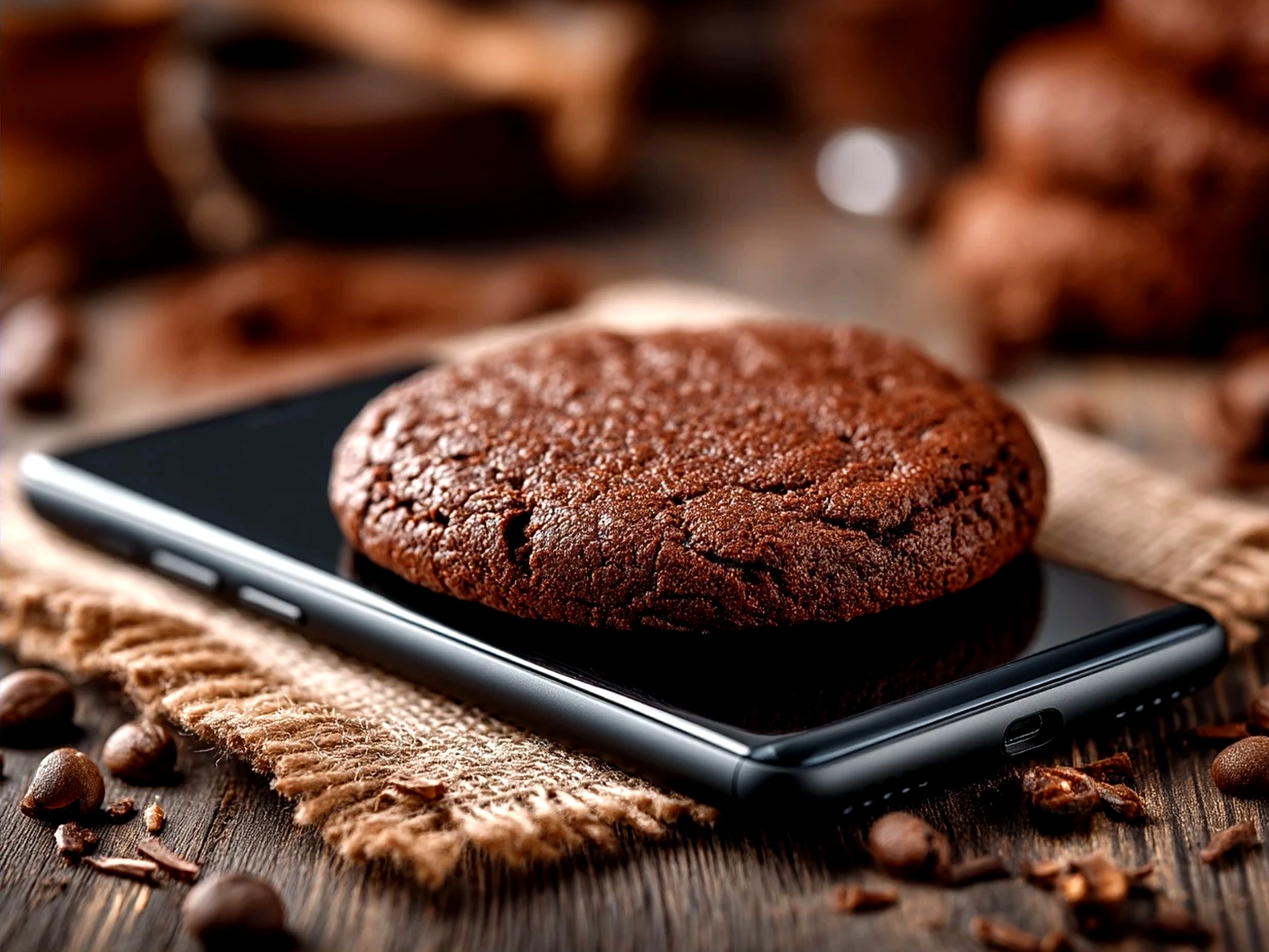 Freshly baked fudgy brownie cookies served on a white plate