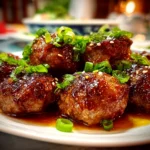 Homemade Mongolian Meatballs with Soy Glaze
