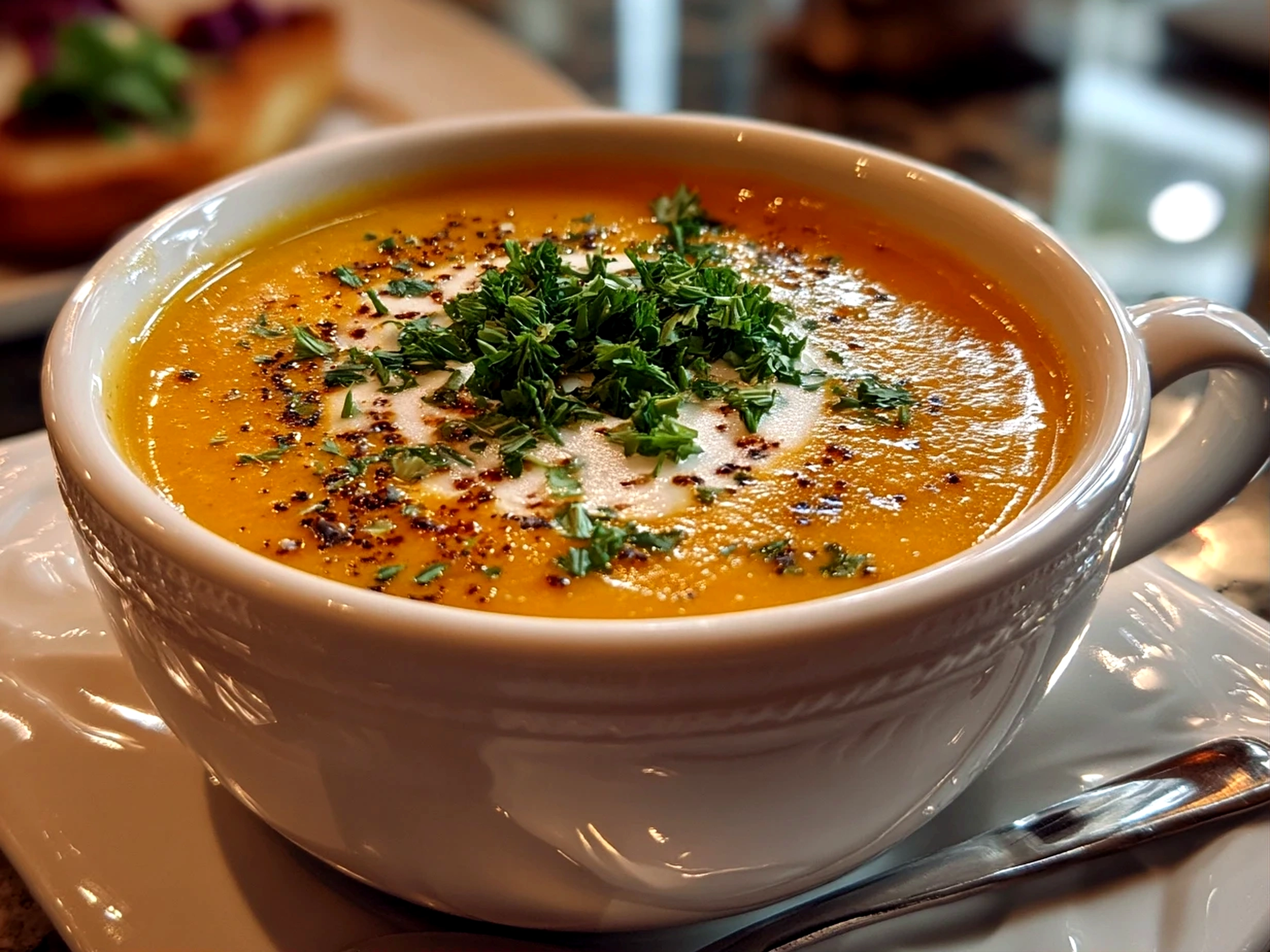 Comforting Butternut Squash Soup Close-up