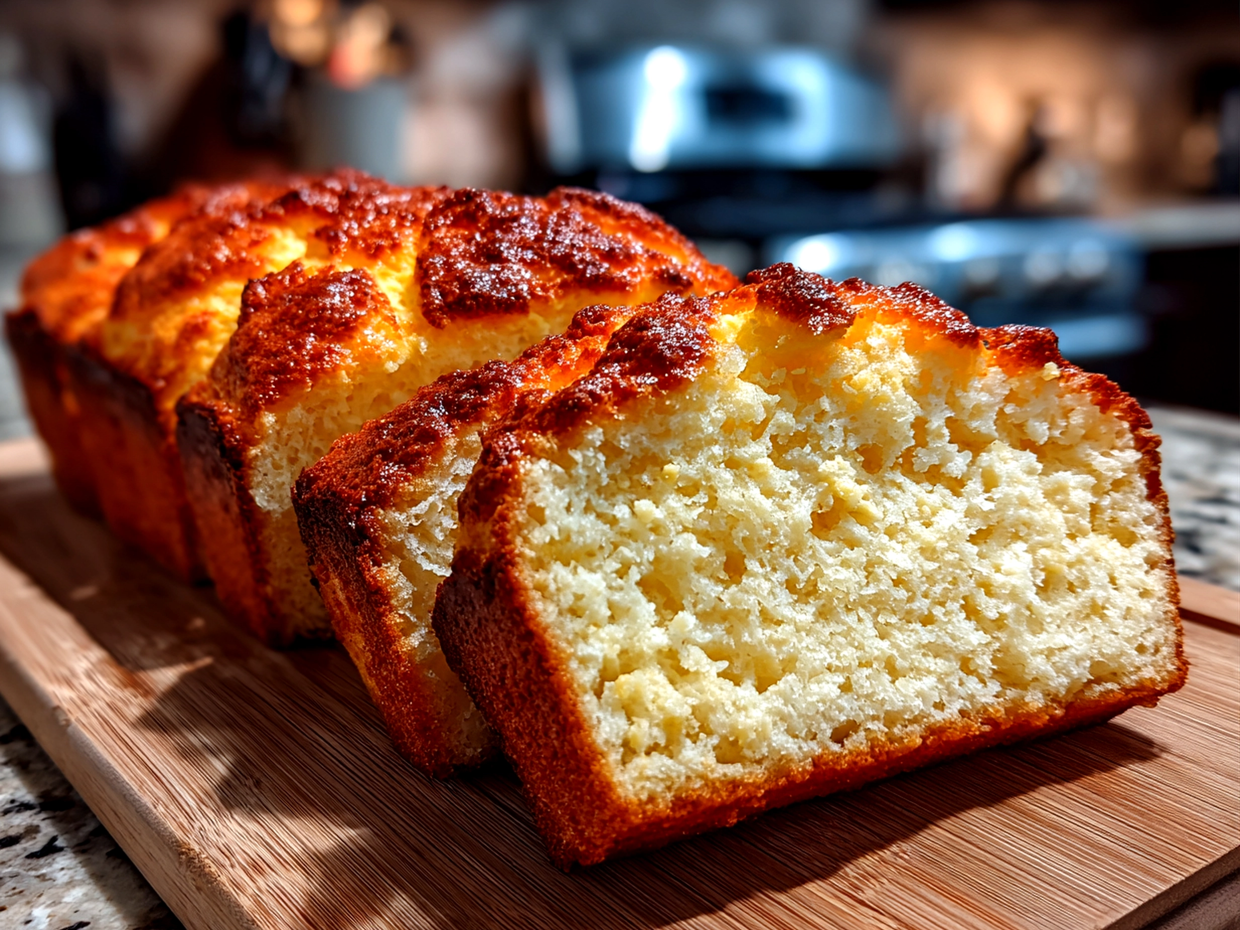 Freshly Prepared Fluffy Keto Cottage Cheese Bread