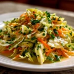 Freshly Shaved Brussels Sprouts Slaw Close-up