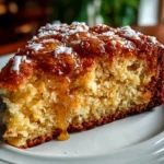 Home-baked Applesauce Cake on White Plate