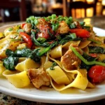 Home cook, taken with iPhone 15 Pro. Close-up slight angle of comforting Thai Drunken Noodles on white plate. Mouthwatering --ar 4:3 --style raw --s 240