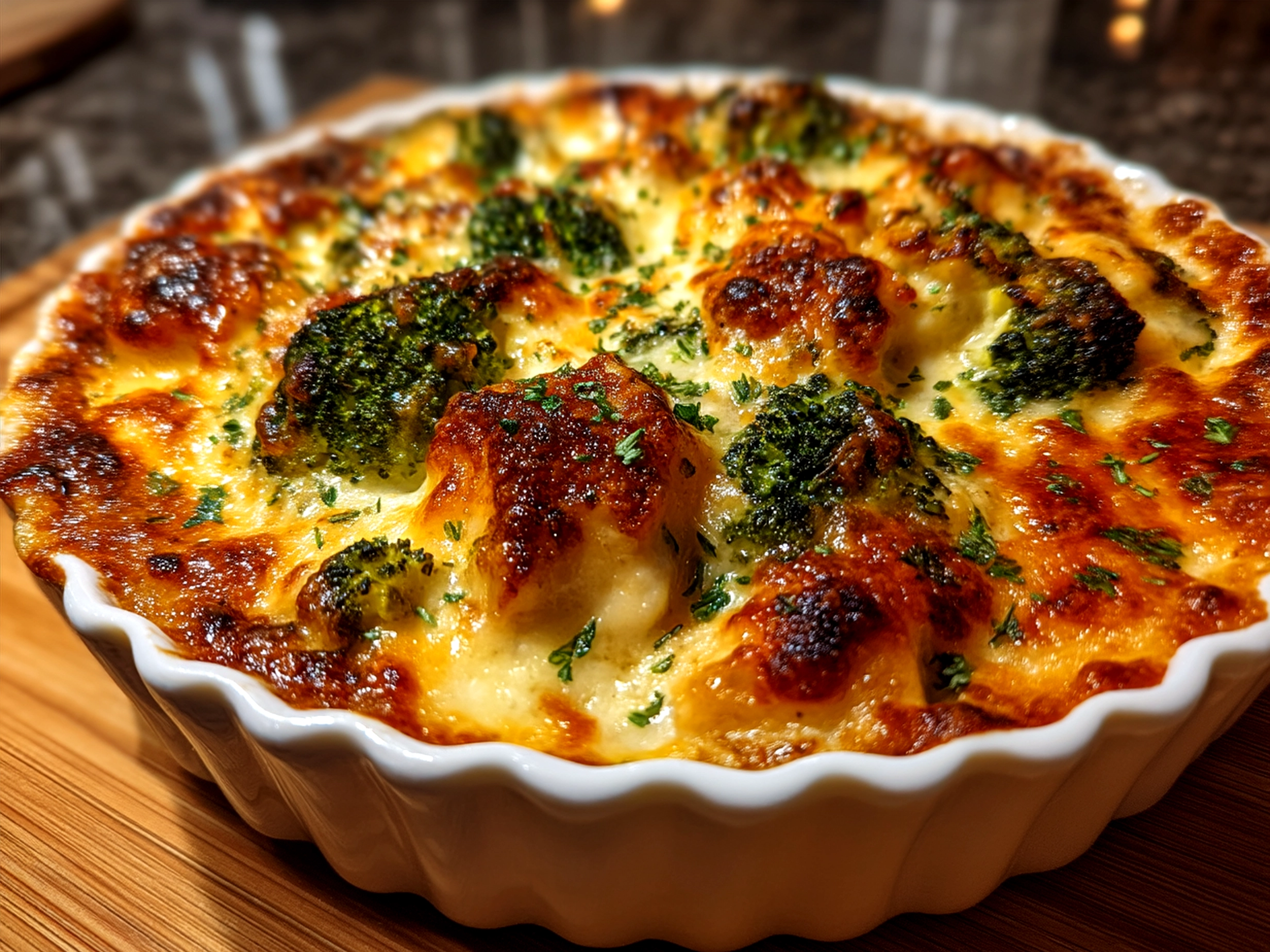 Served Keto Cheesy Crockpot Chicken and Broccoli Casserole on a plate