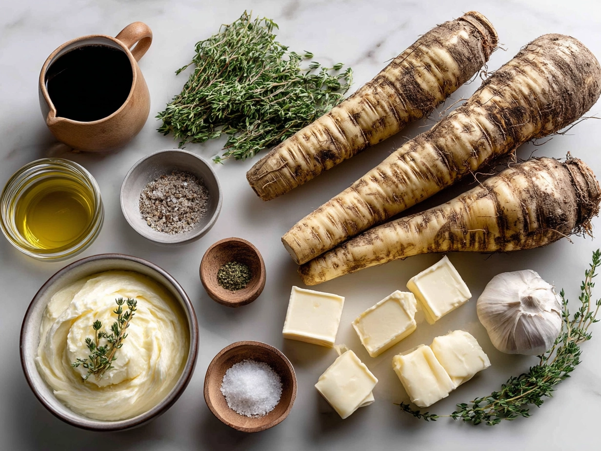 Ingredients for Roasted Parsnip Soup with Thyme