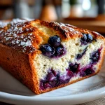 Delicious homemade sourdough discard blueberry bread