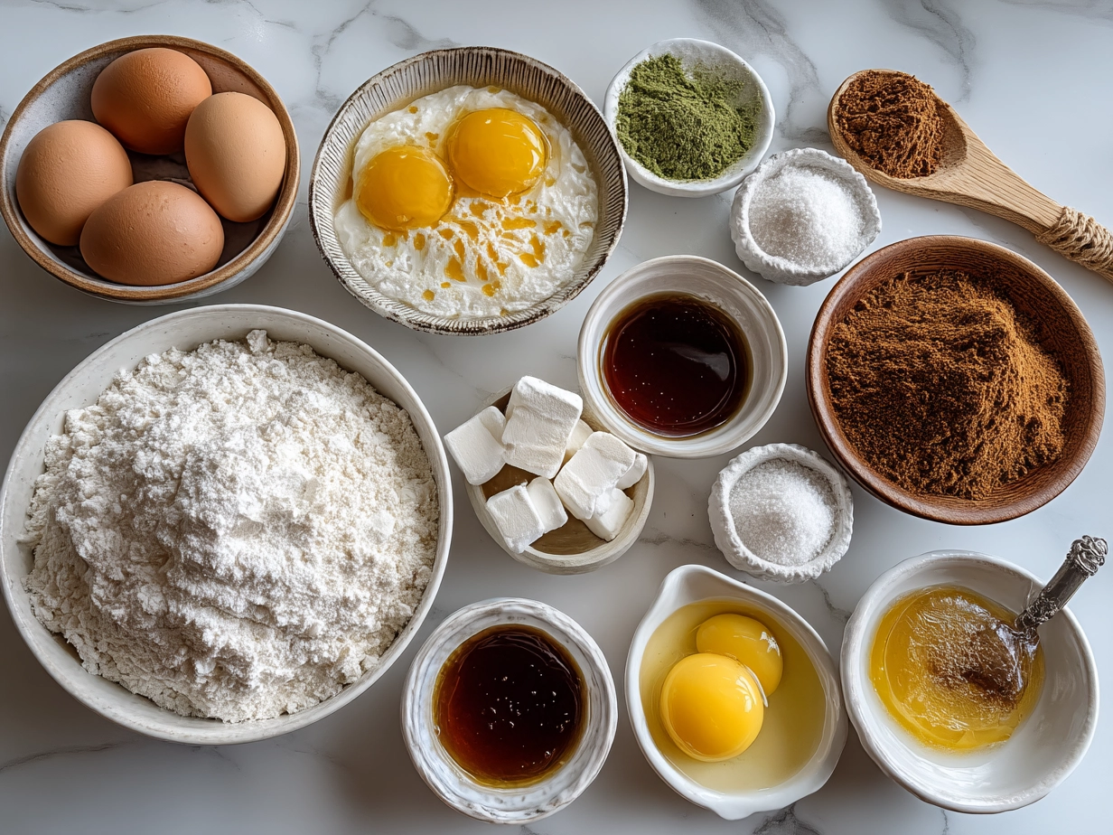 Ingredients for French Toast Bake laid out on a kitchen counter