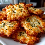 Freshly baked sourdough cheese crackers on white plate