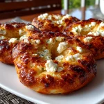 Freshly prepared Keto Cottage Cheese Bagels on white plate