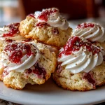 Freshly prepared Strawberry Cool Whip Cookies on white plate