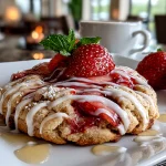 Freshly prepared Strawberry Lemonade Cookie on white plate