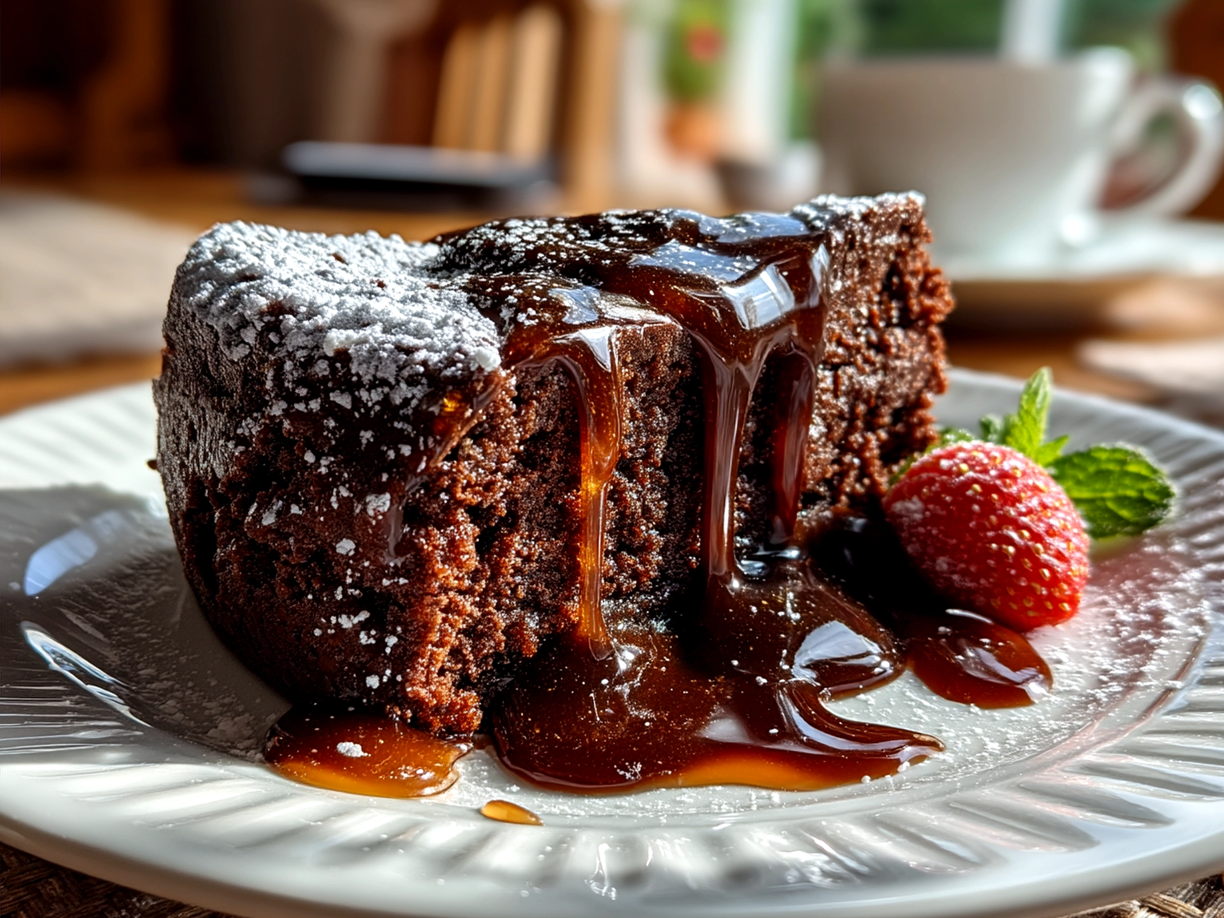 A slice of Guinness Chocolate Cake topped with cream cheese frosting and a side of vanilla ice cream