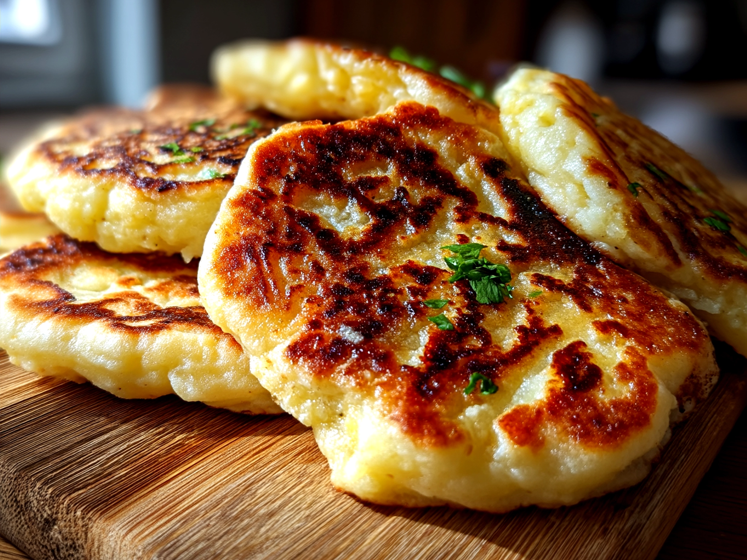 Serving Irish Potato Farls with butter and traditional breakfast sides