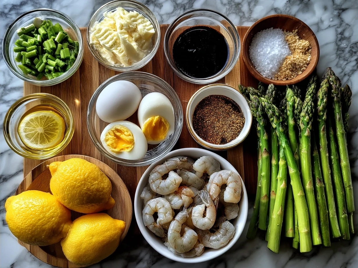 Ingredients for Lemon Garlic Butter Shrimp with Asparagus