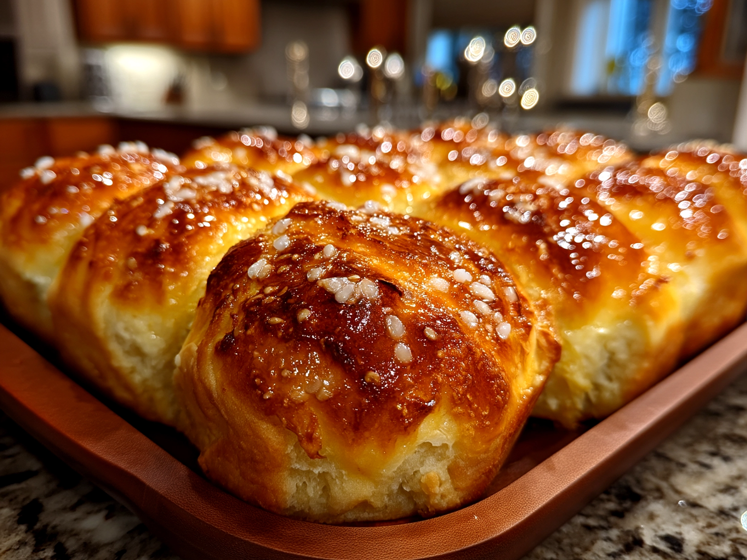 Freshly baked Orange Rolls served warm with glaze