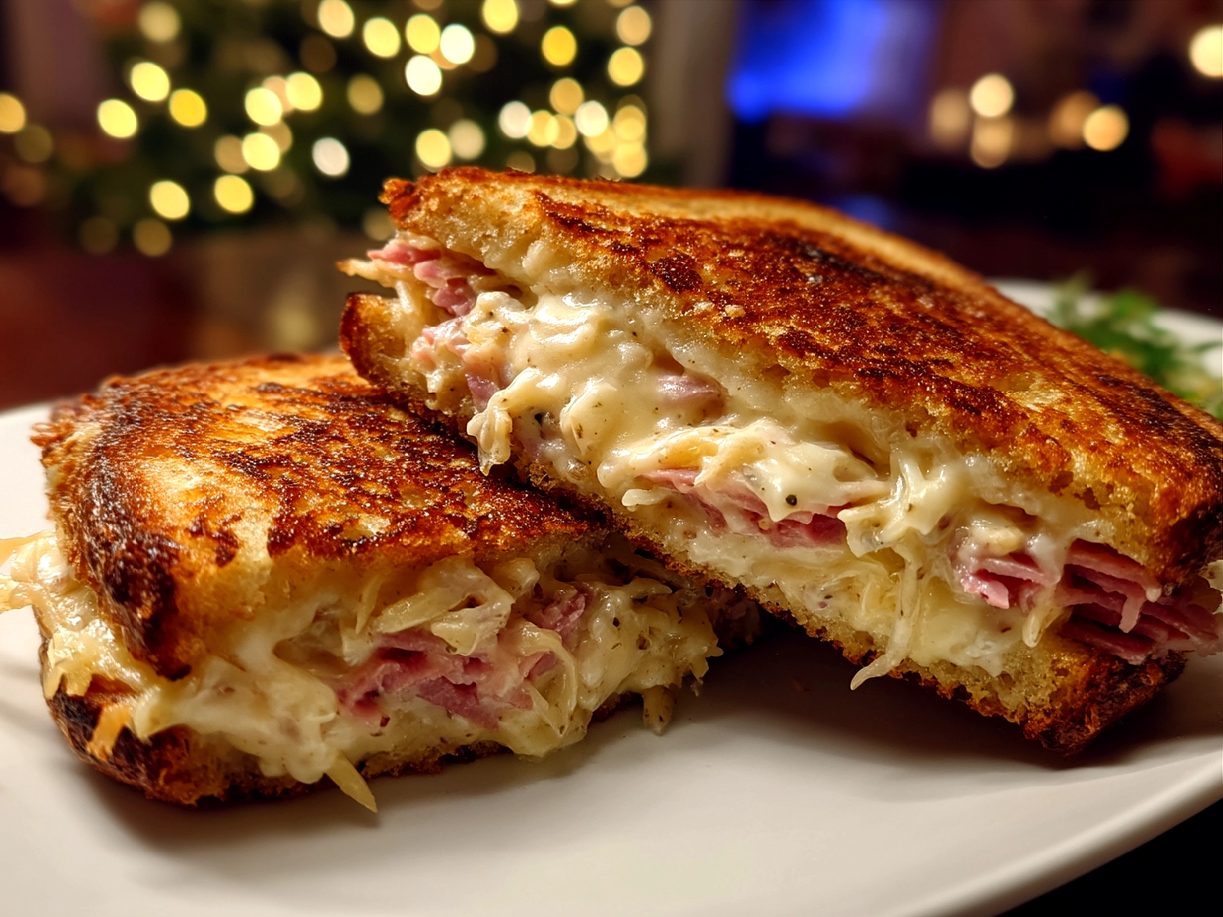 Reuben Sandwich with Homemade Russian Dressing served on a plate