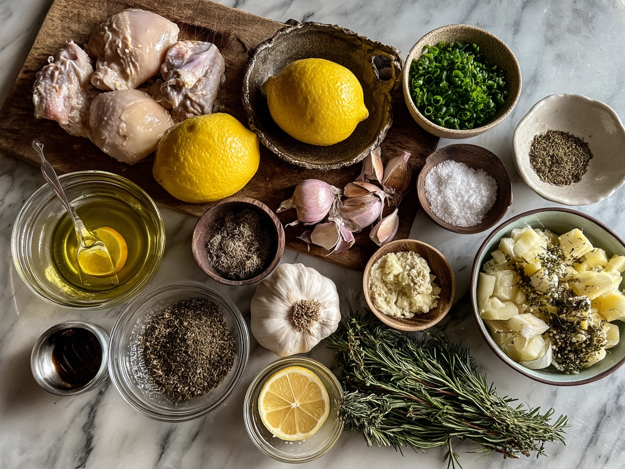 Ingredients for Slow Cooker Creamy Lemon Herb Chicken