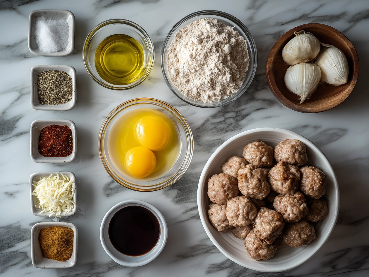 Ingredients for Slow Cooker Honey Garlic Meatballs