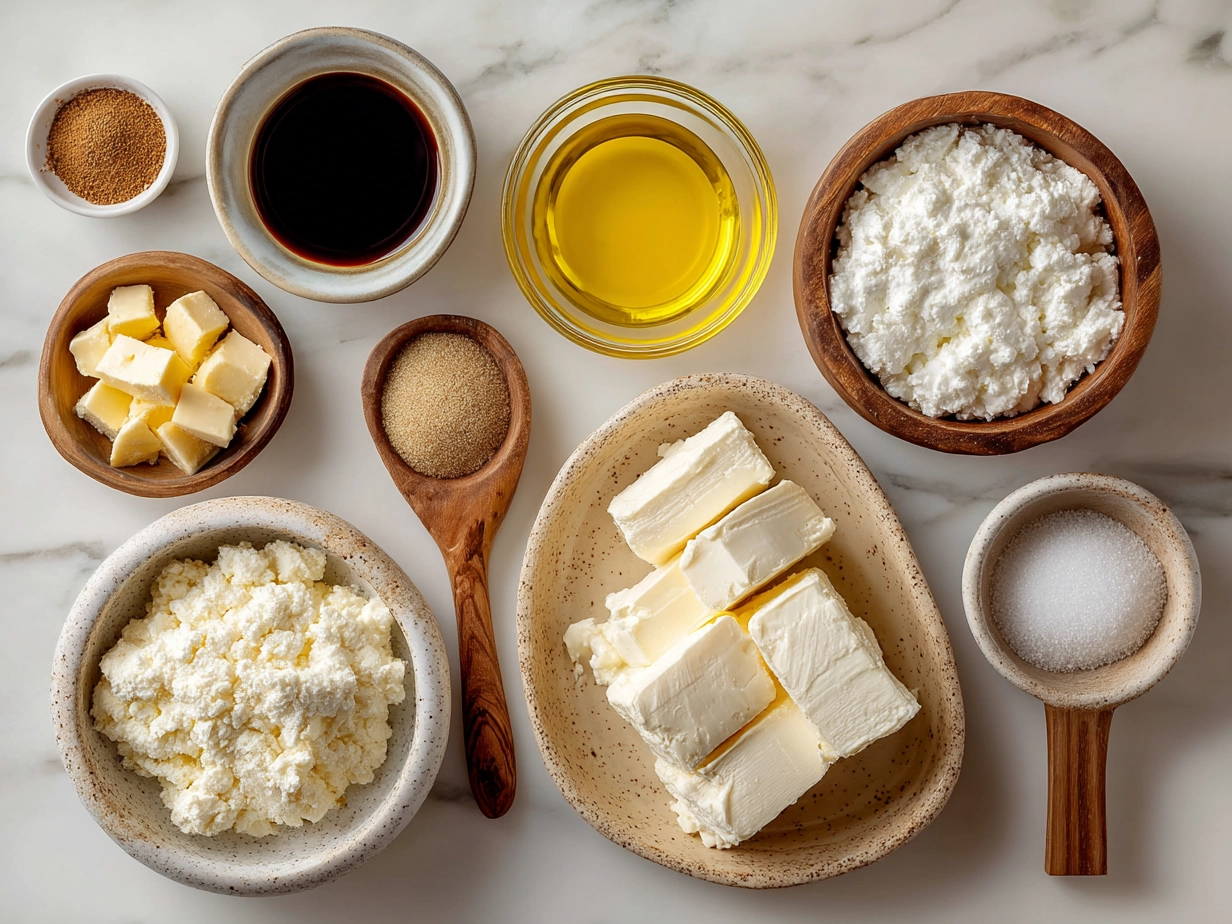 Ingredients laid out for making Boursin Cheese dish including fresh spinach, cooked chicken, sun-dried tomatoes, pasta, garlic, and olive oil