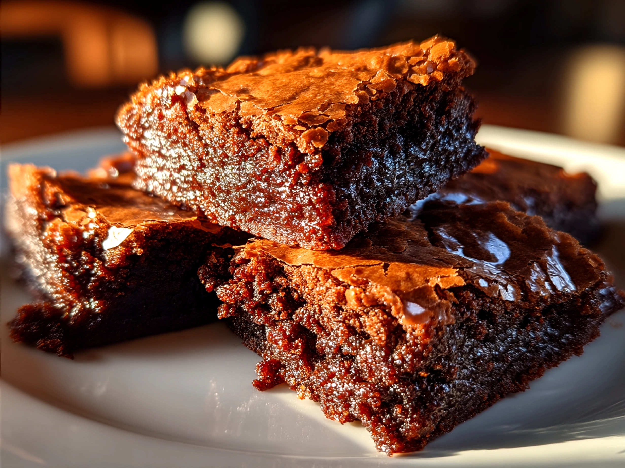 Freshly baked Baileys Irish Cream Brownies served