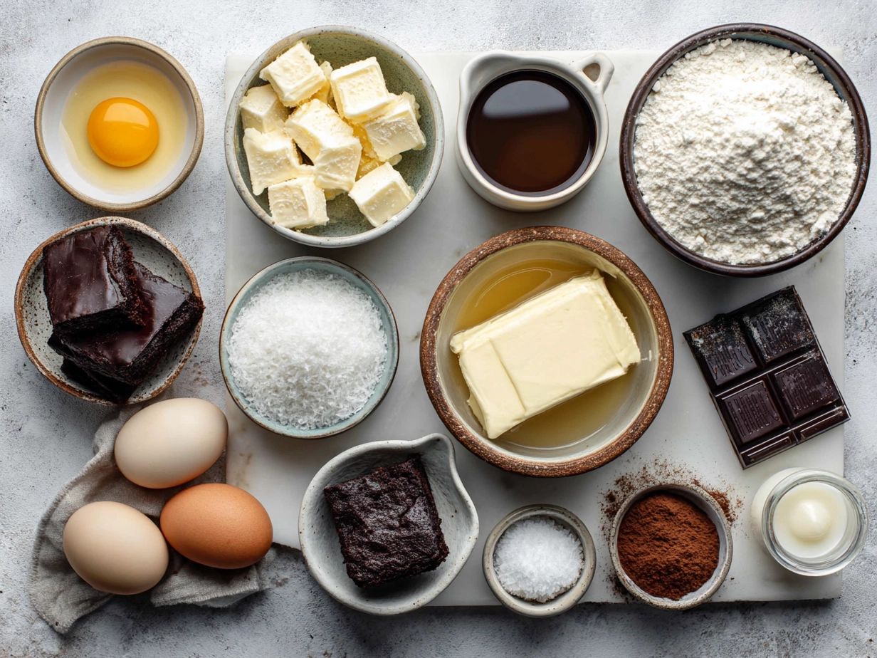 Ingredients for Baileys Irish Cream Brownies