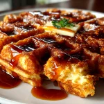 Carrot Cake Waffles with Cream Cheese Drizzle