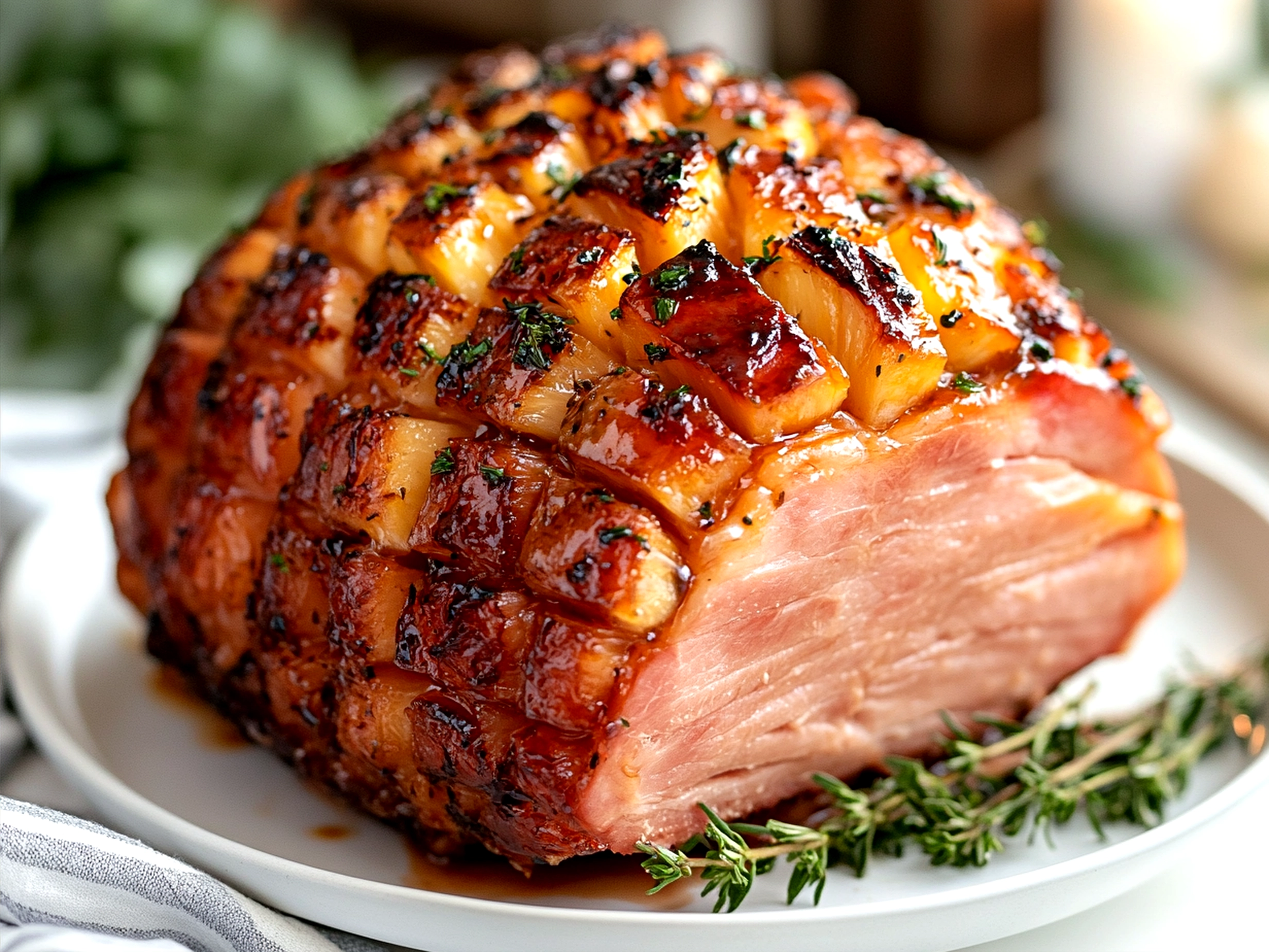 Classic Glazed Easter Ham with Pineapple