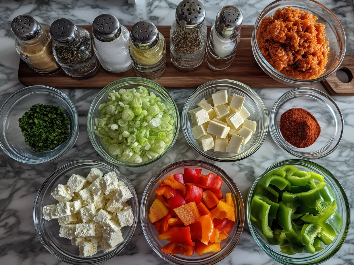 Ingredients for Cottage Cheese Stuffed Peppers