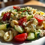 Cottage Cheese Tzatziki Pasta Salad