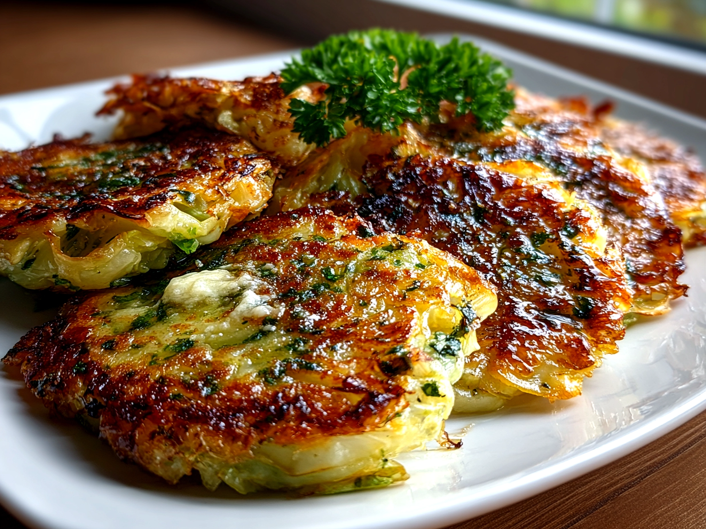 Crispy Smashed Cabbage Steaks with Garlic Butter