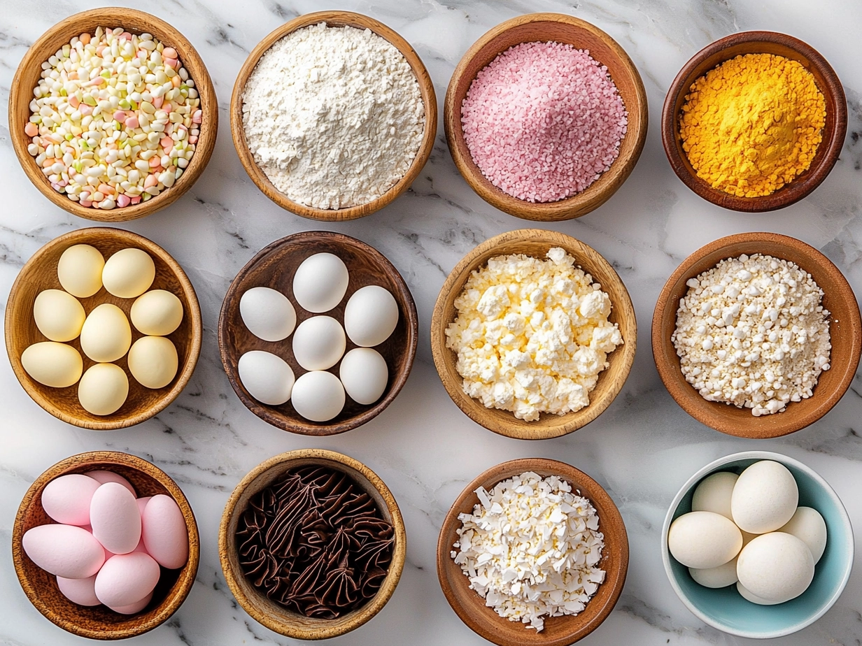 Ingredients for Easter Bunny Cupcakes