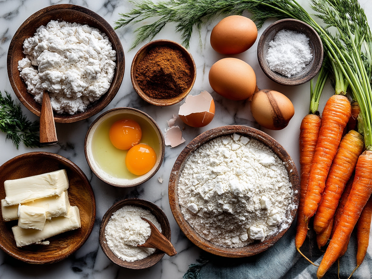 Ingredients for Easter Carrot Cake Cupcakes