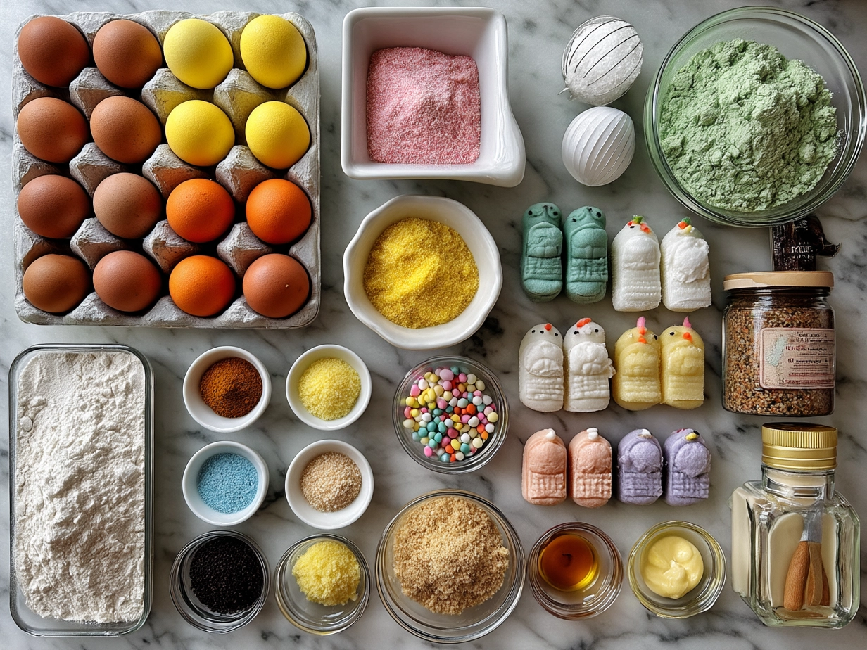 Ingredients for Easter Chick Sugar Cookies
